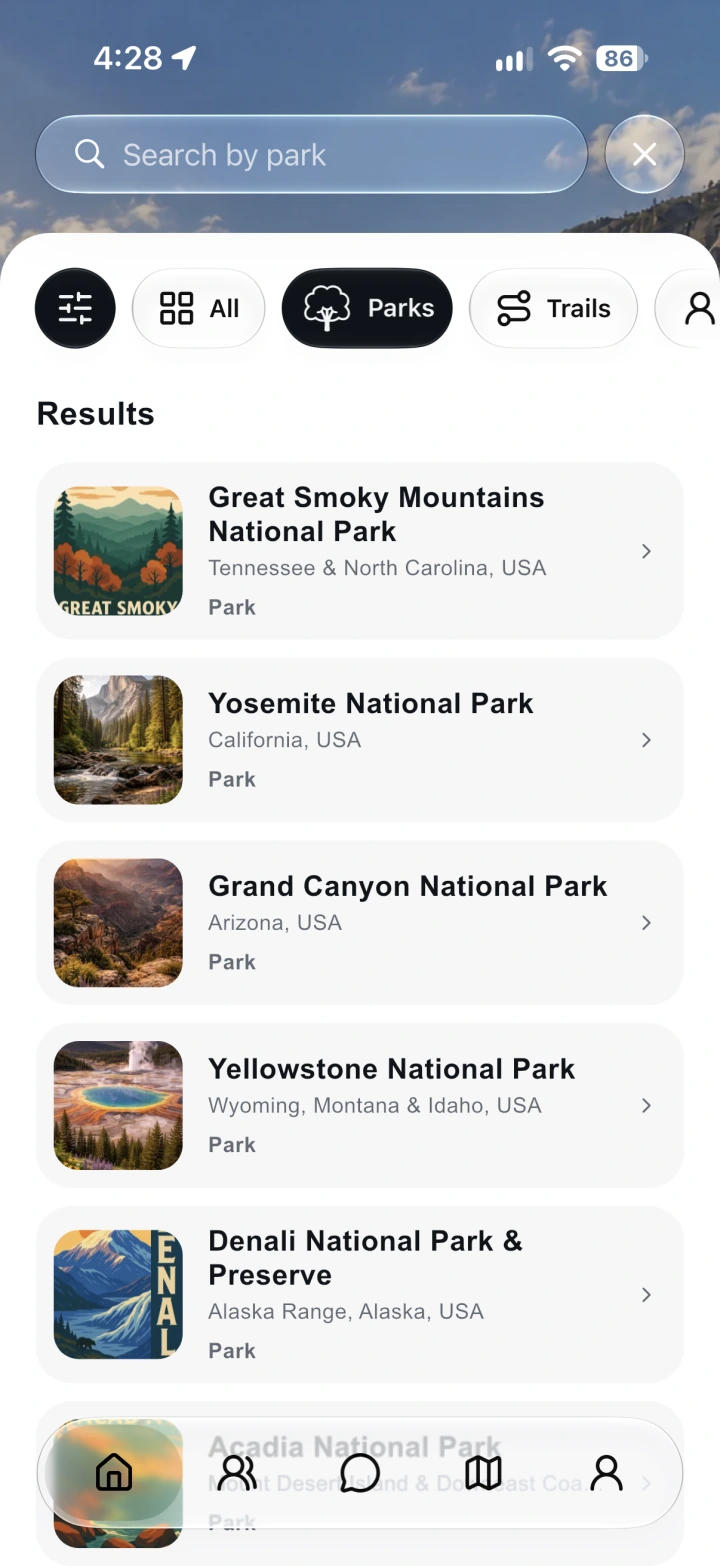 Find a park in Miori on iPhone
