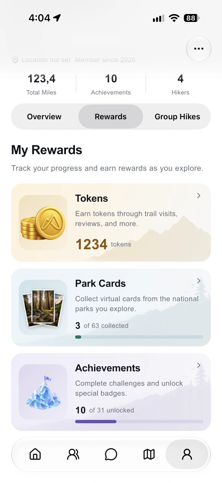 Earn achievements & tokens in Miori on iPhone